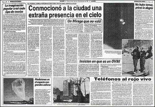 Cazas Mirage argentinos casi atrapan un ovni… hace 24 años